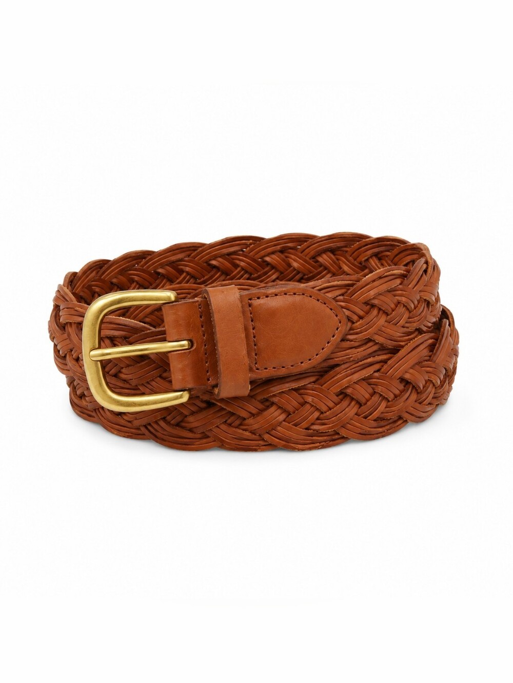 American Eagle Outfitters Braided Brown Belt with Gold Buckle L/G